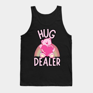 Free Hug Dealer Cute Lovely Pink Bear Rainbow Funny Memes Tank Top